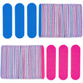 Disposable mini emery nail files, blue and pink double-sided with rounded pads