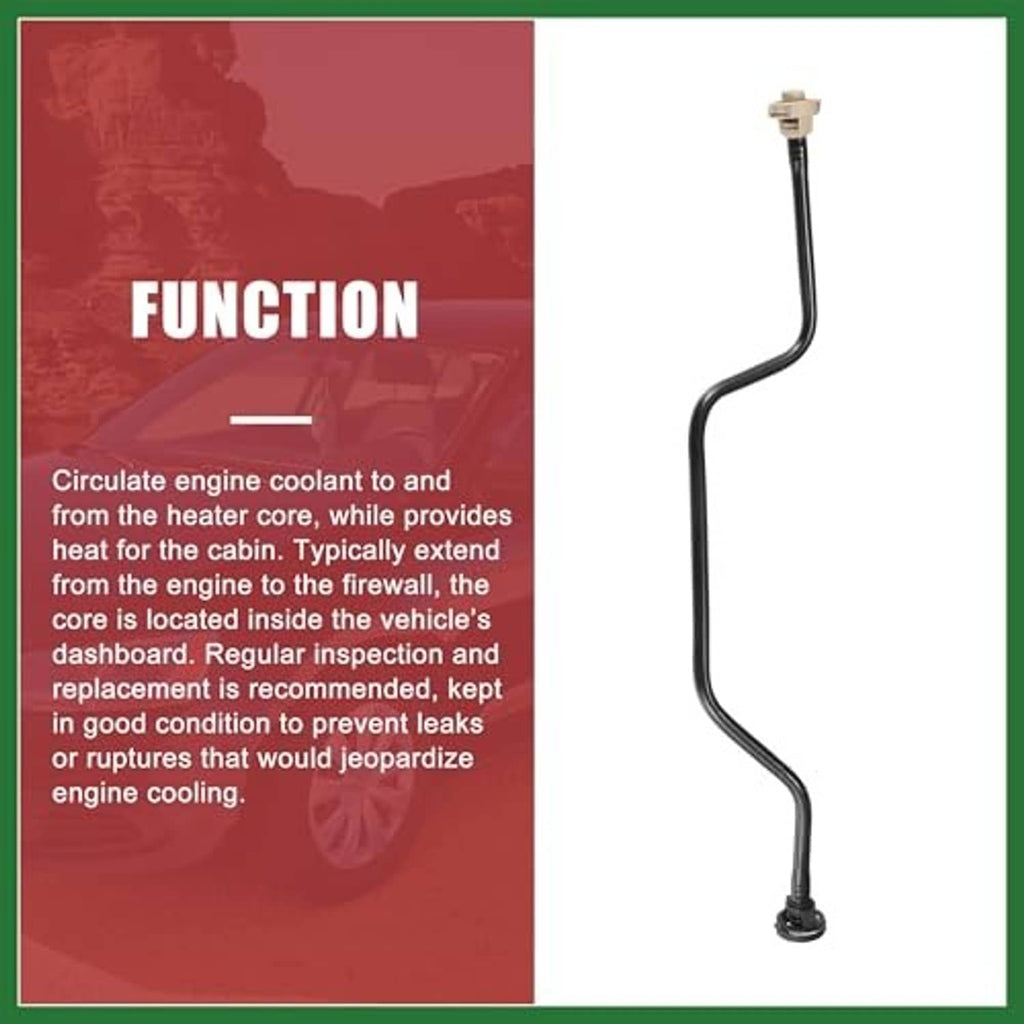 Coolant overflow hose with beige plastic connector and black rubber tubing, bent shape.