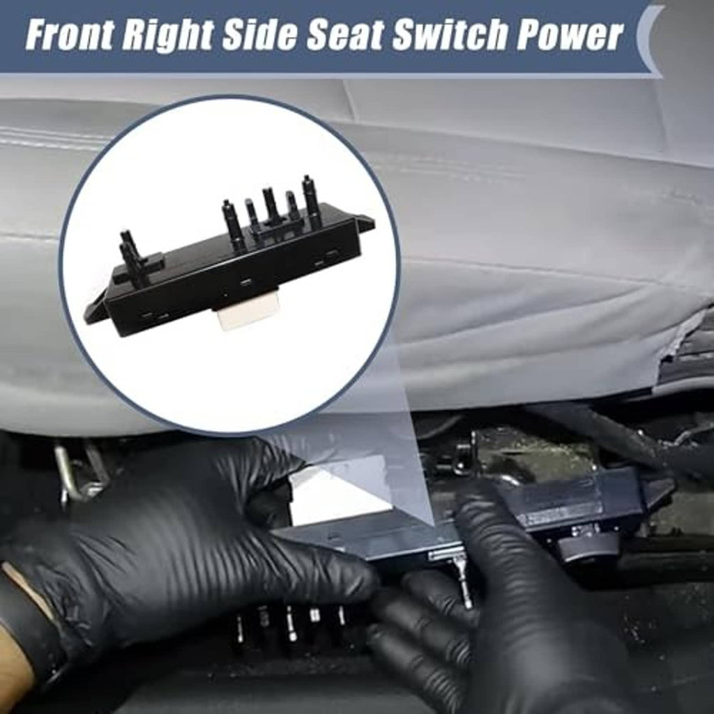 Black power seat switch board with multiple raised posts and pin connectors