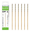 Aircraft extension drill bits, 5/64 in gold set of 6 with black spiral flutes