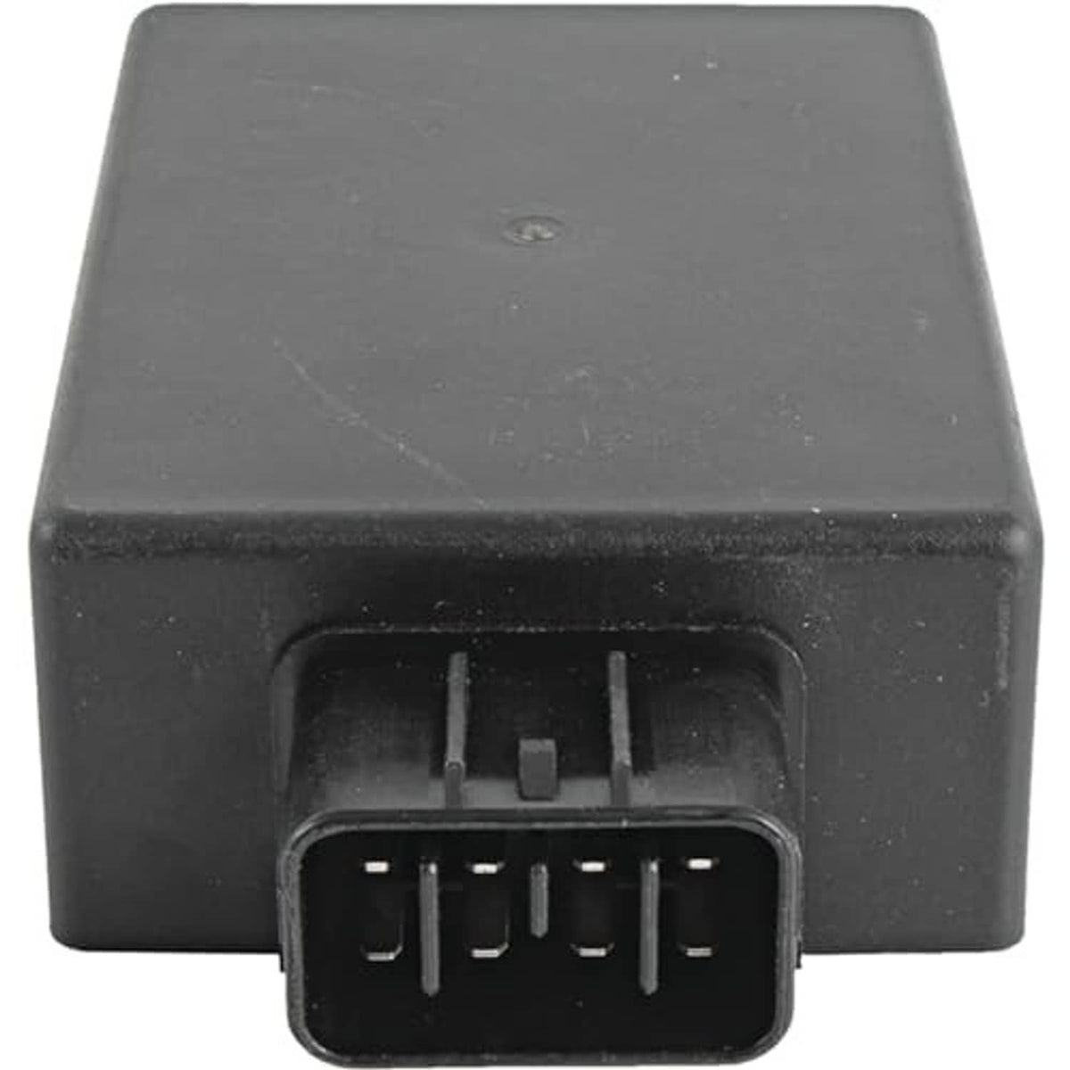 Black CDI ignition module front view with rectangular multi-pin plug
