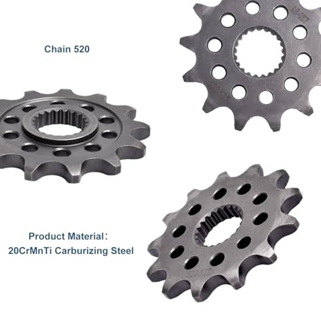 Front sprocket gear set, dark steel, with inner spline and mounting holes
