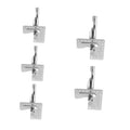 Metal tubing 90-degree elbow bend support brackets with nail flanges, shiny silver