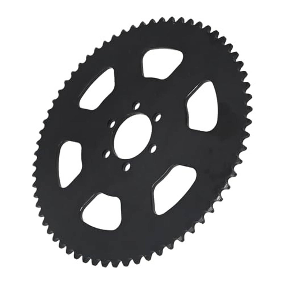 Black 65-tooth rear sprocket gear with five large cutouts and center hub holes
