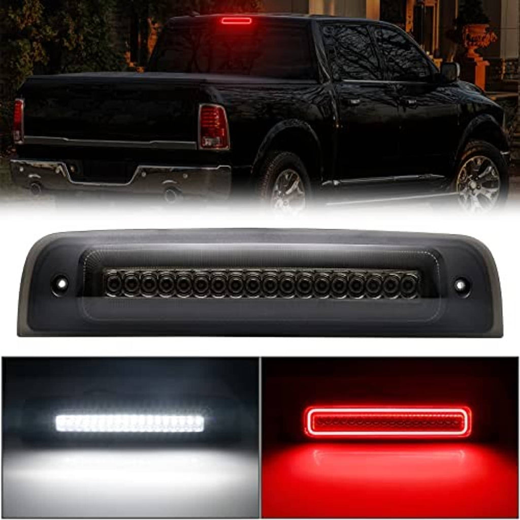 Smoked LED third brake light bar showing red illuminated light strip in taillight area