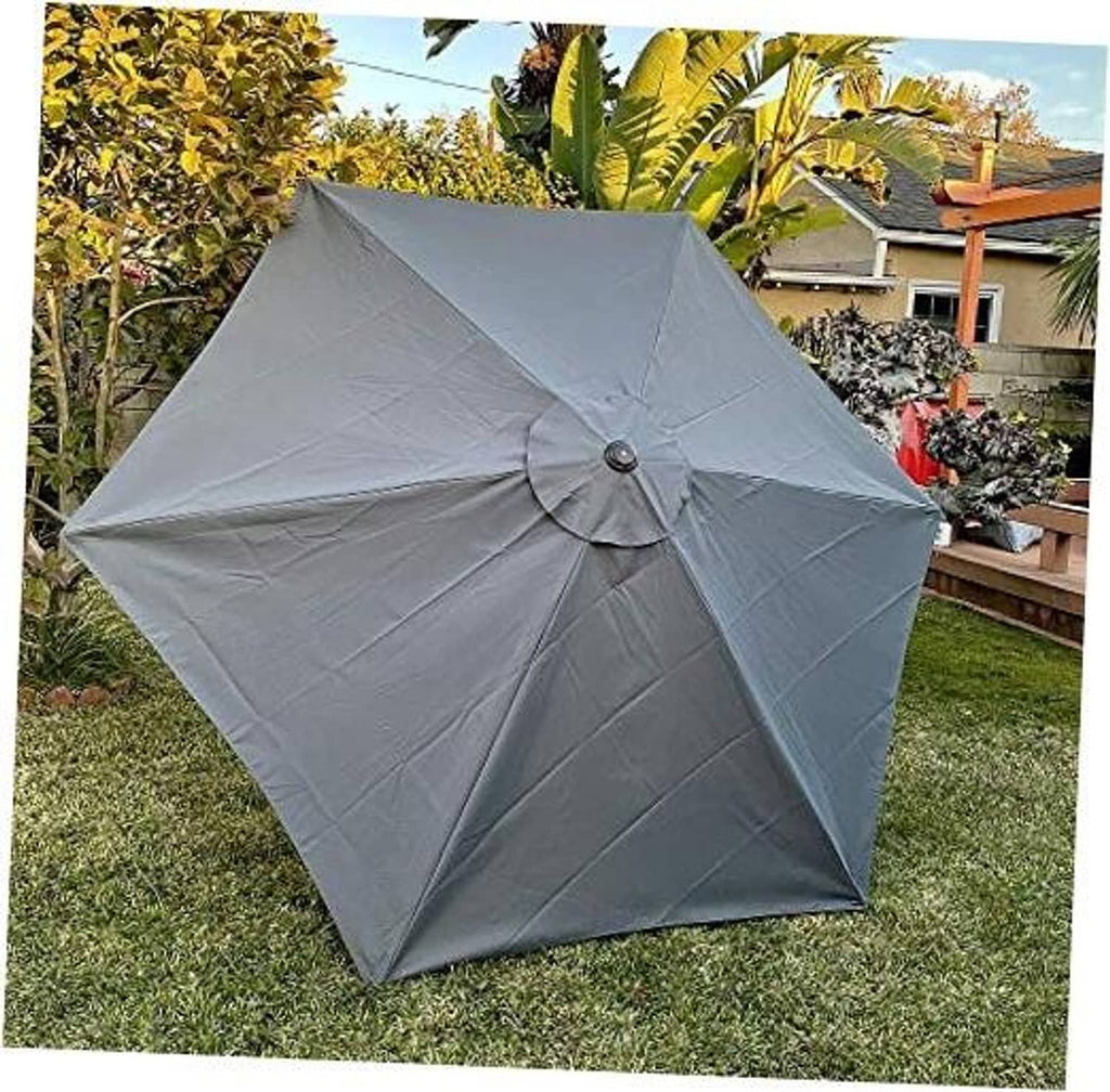 Gray umbrella canopy replacement with center knob, open hexagonal panels