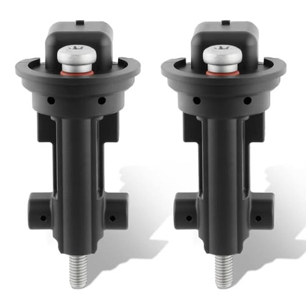Pair of black camshaft position sensors showing round electrical housing top