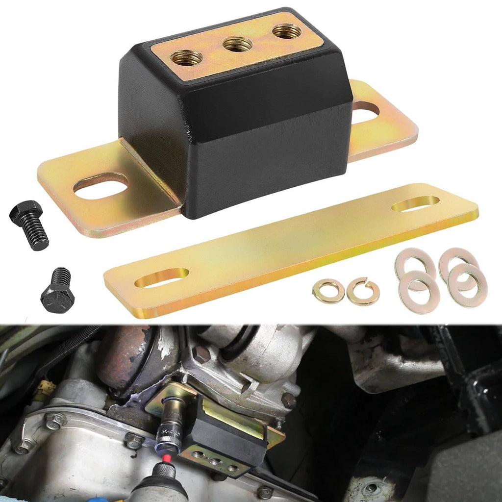 Transmission mount bracket with black polyurethane bushing and mounting plate