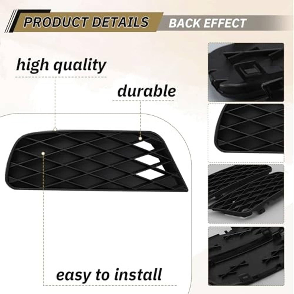 Black fog light cover bezel insert with diamond mesh pattern and rectangular side holes.