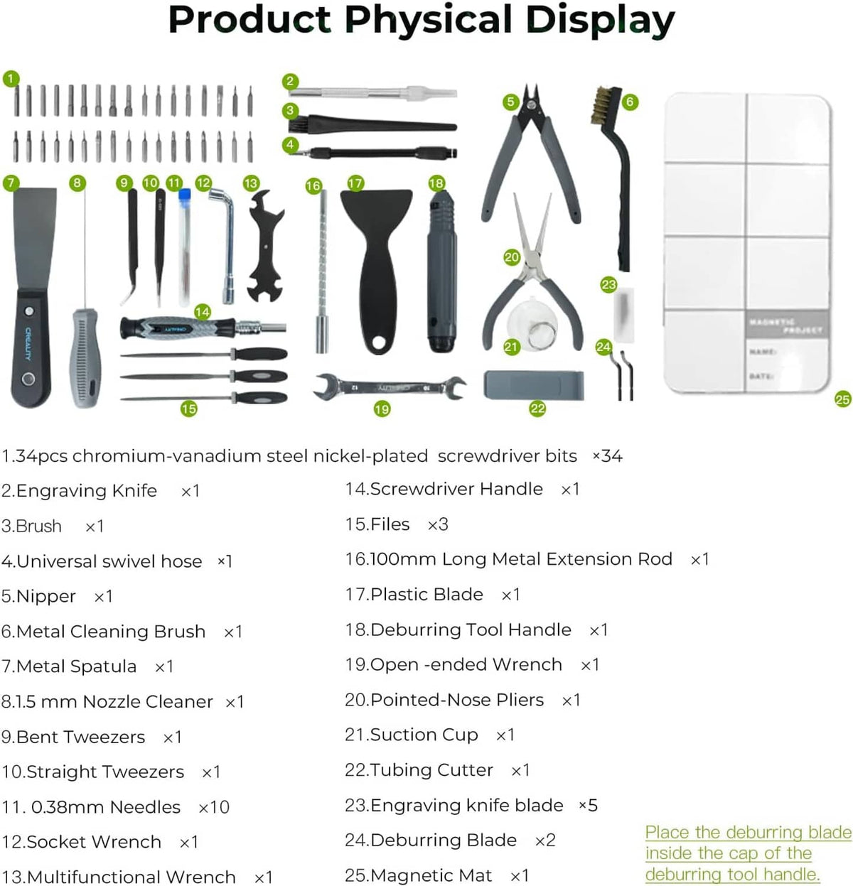Tool wrap kit pro accessories laid out: screwdrivers, tools, blades, and bits