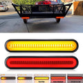 Trailer LED tail light bar with red light, black housing, mounted at the rear