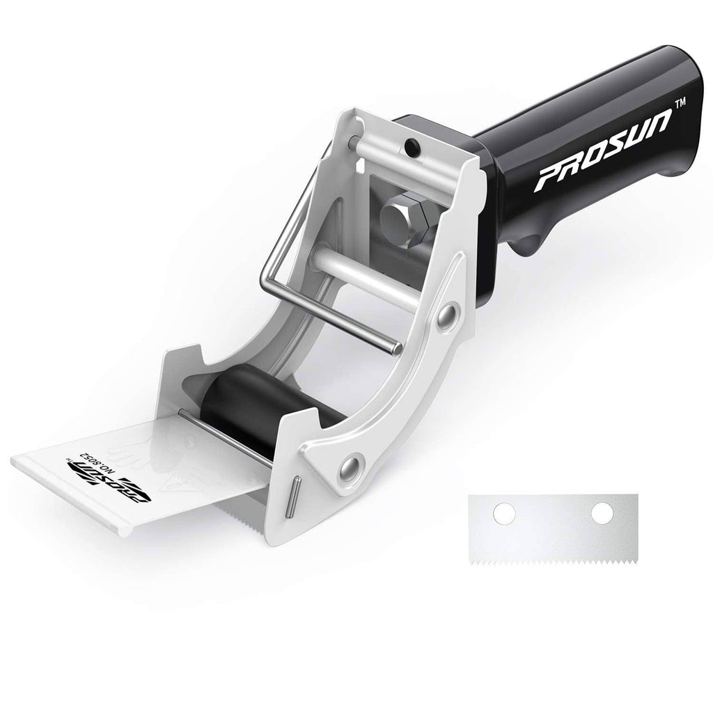 Prosun 2-inch tape gun dispenser with metal base, black handle, tape-ready slot