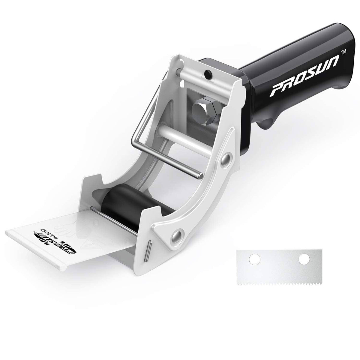 Prosun 2-inch tape gun dispenser with metal base, black handle, tape-ready slot