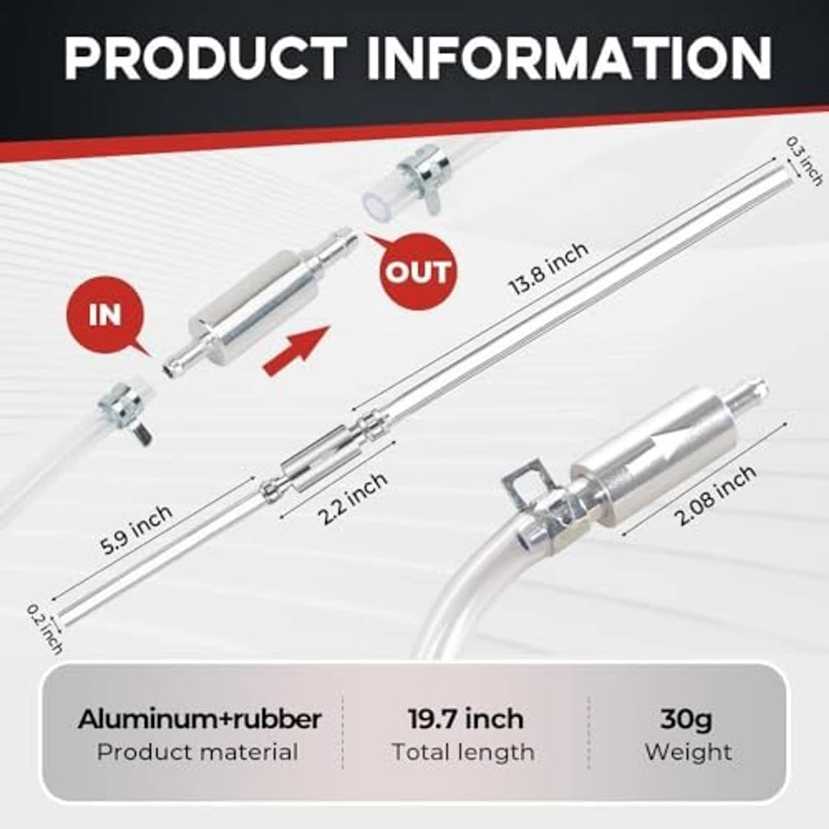 Brake bleeder hose kit with aluminum-rubber tube and two connector valves