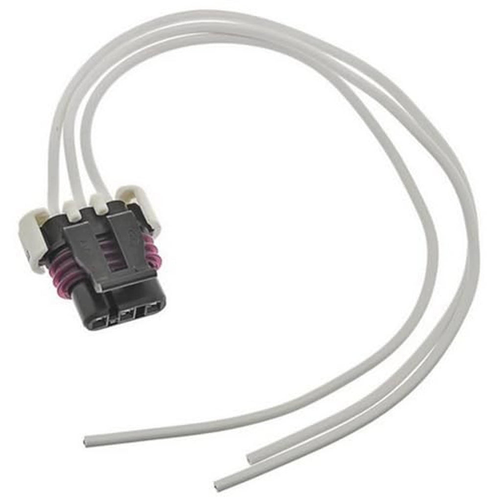 Throttle body actuator wiring pigtail with connector end and two gray insulated wire strands