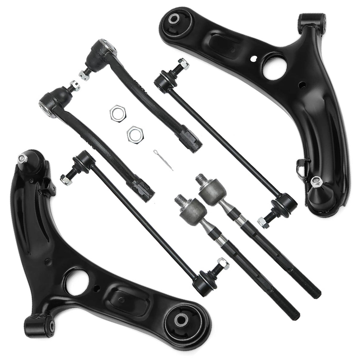 RivetOak For 2013-2016 Hyundai Elantra Front Control Arm Ball Joint Tie Rod Sway Link Kit