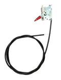 72-inch universal throttle cable with black housing and red hand lever