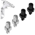 Bike brake cable adjuster screws, silver metal with knurled grip (set of 4)