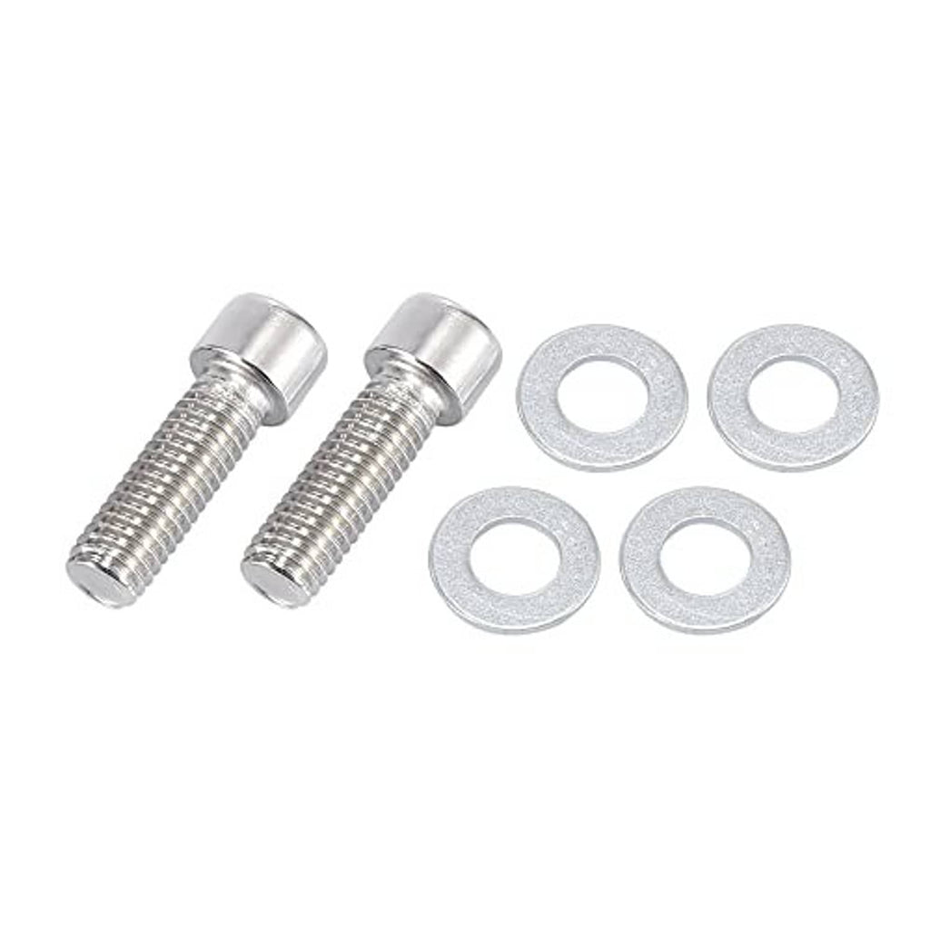 Silver mounting bolts and washers set for motorcycle rearset pegs