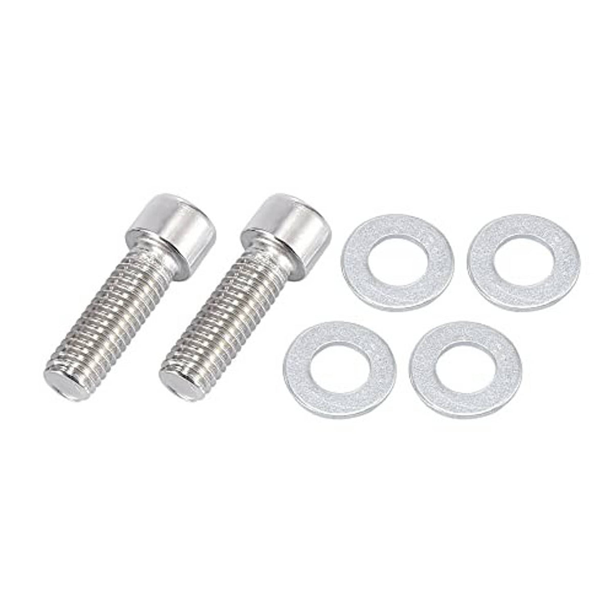 Silver mounting bolts and washers set for motorcycle rearset pegs