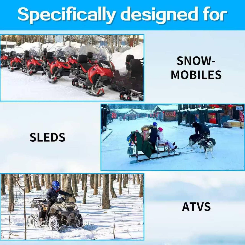 Orange snow tow strap system for towing snowmobiles, sleds, and ATVs