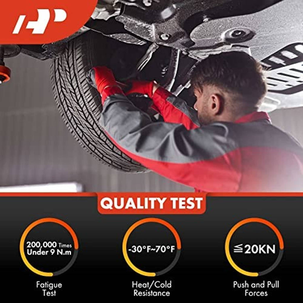 Mechanic installing a ball joint on a vehicle suspension underside