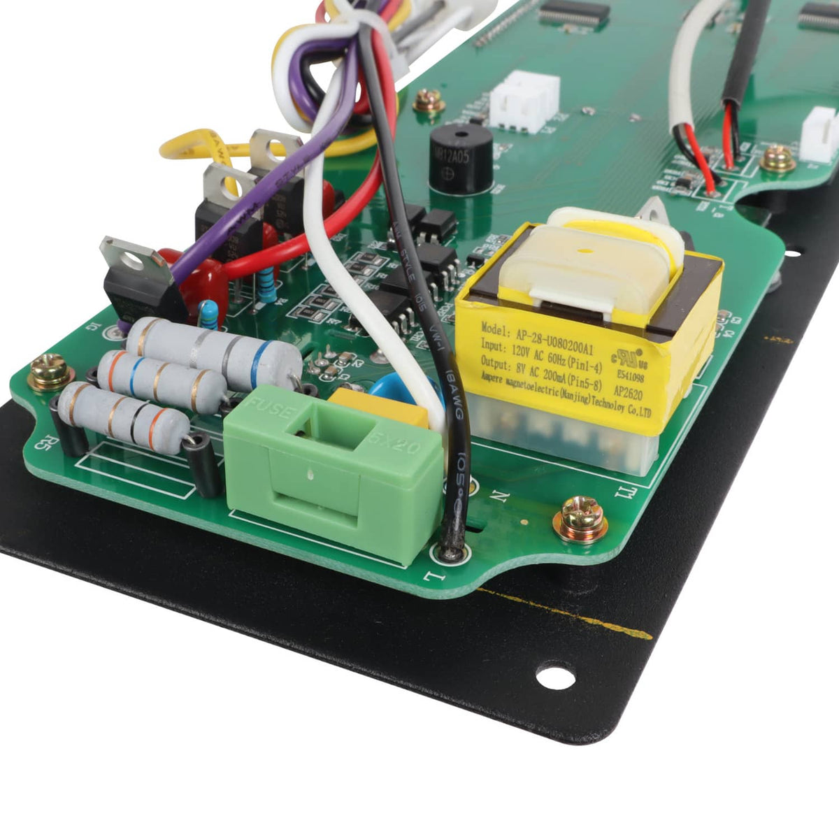 Pellet grill control board with wiring harness and capacitors for Oklahoma Joe’s Rider