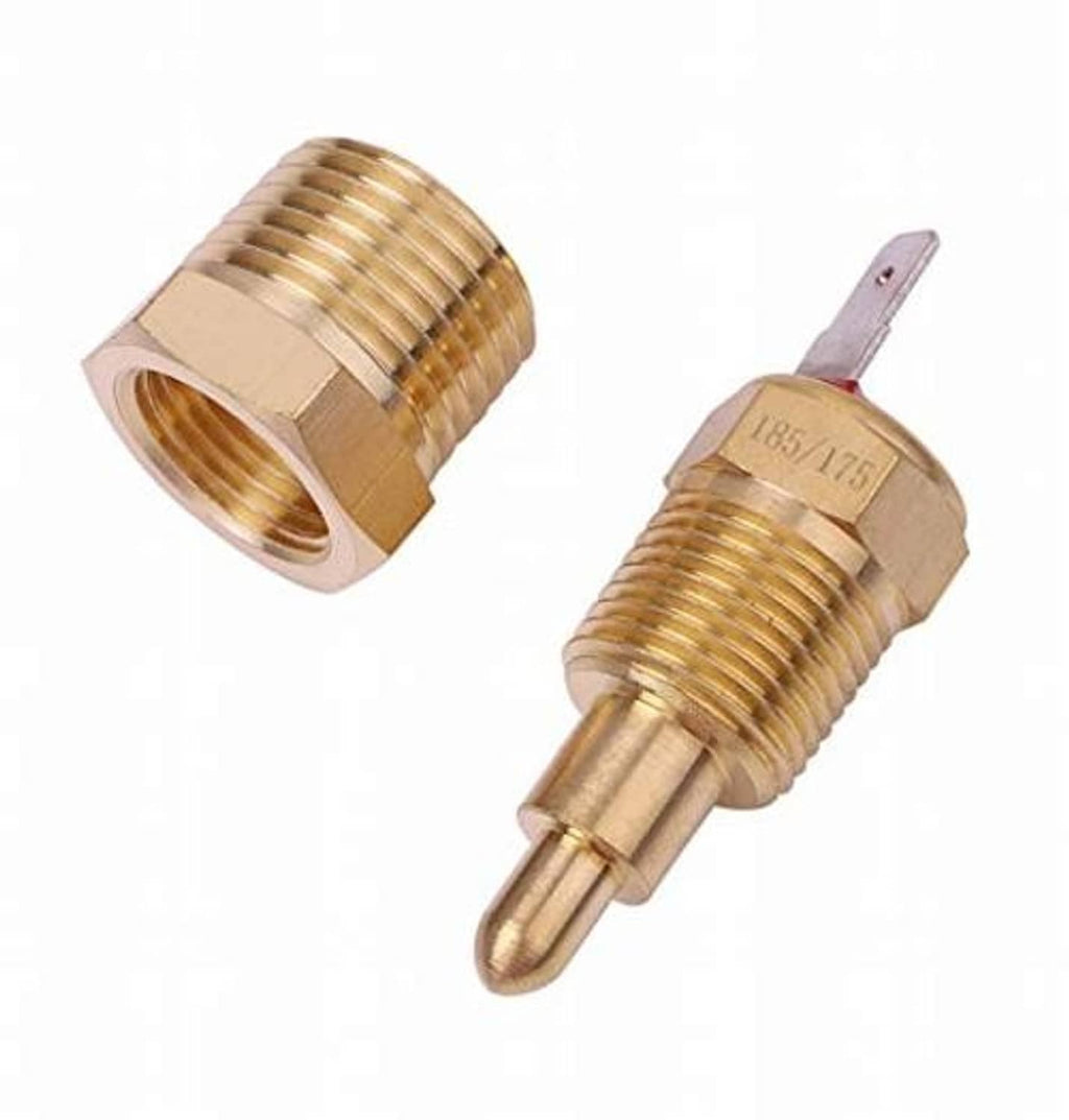 Brass thermostat temperature sensor with two threaded probes
