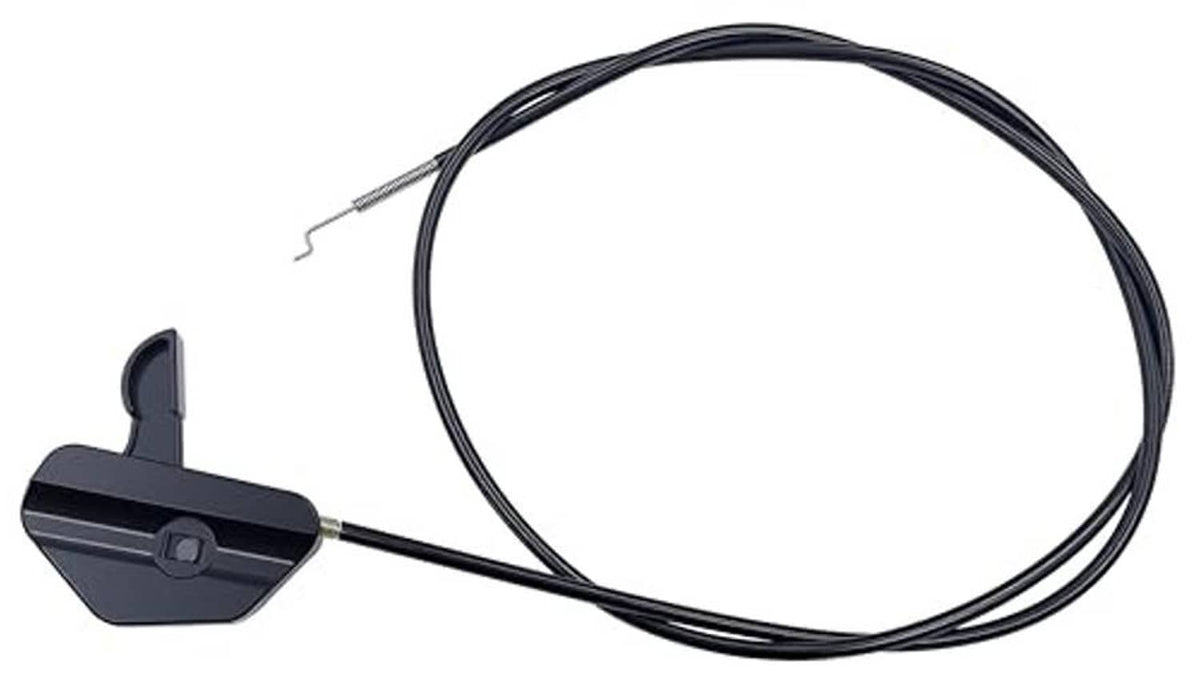Throttle control cable with black throttle clamp and coiled conduit cable loop