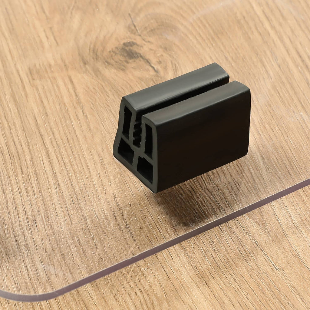 Black plastic windshield bracket with mounting slot and foam channel
