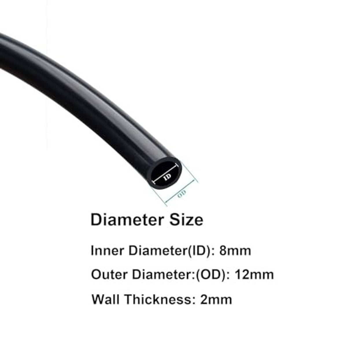 Black silicone tube end showing inner bore and tube wall
