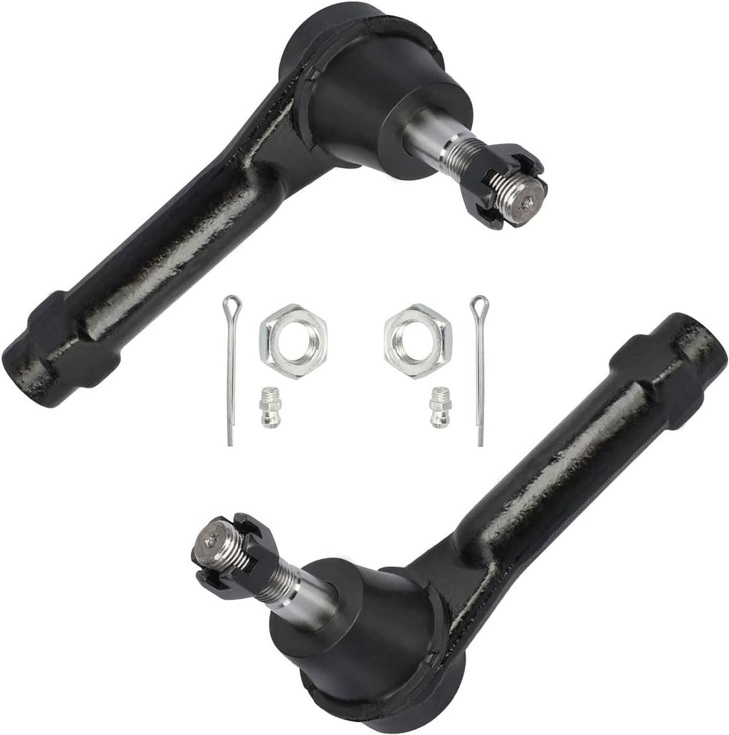 Front steering link and tie rod assembly kit, black metal arms with nuts