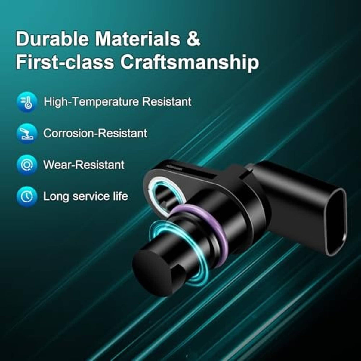 Durable camshaft position sensor graphic with purple ring, heat- and corrosion-resistant