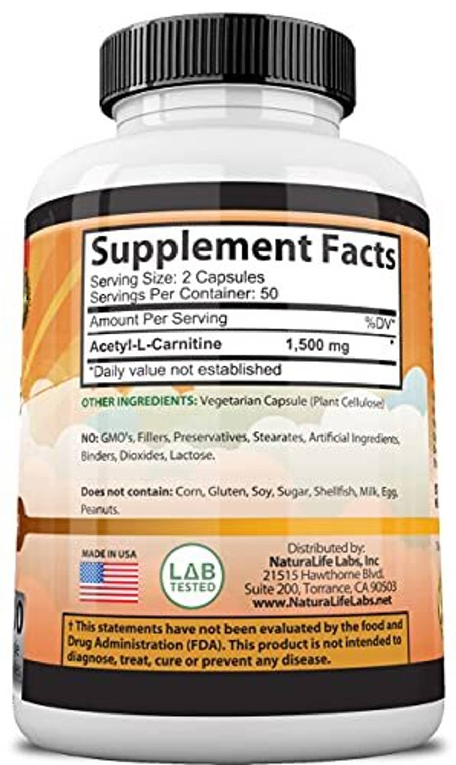 Supplement facts panel on white supplement bottle, showing serving size and 1,500 mg.