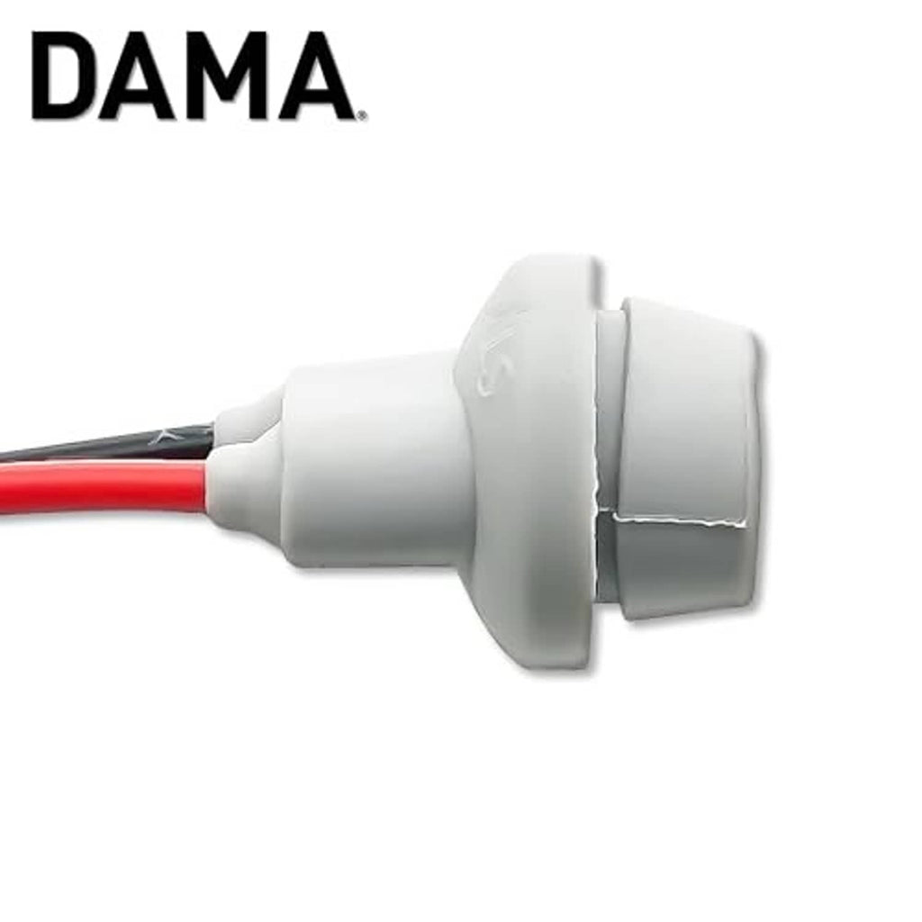 Rubber-base bulb socket connector, gray housing with red and black wire leads