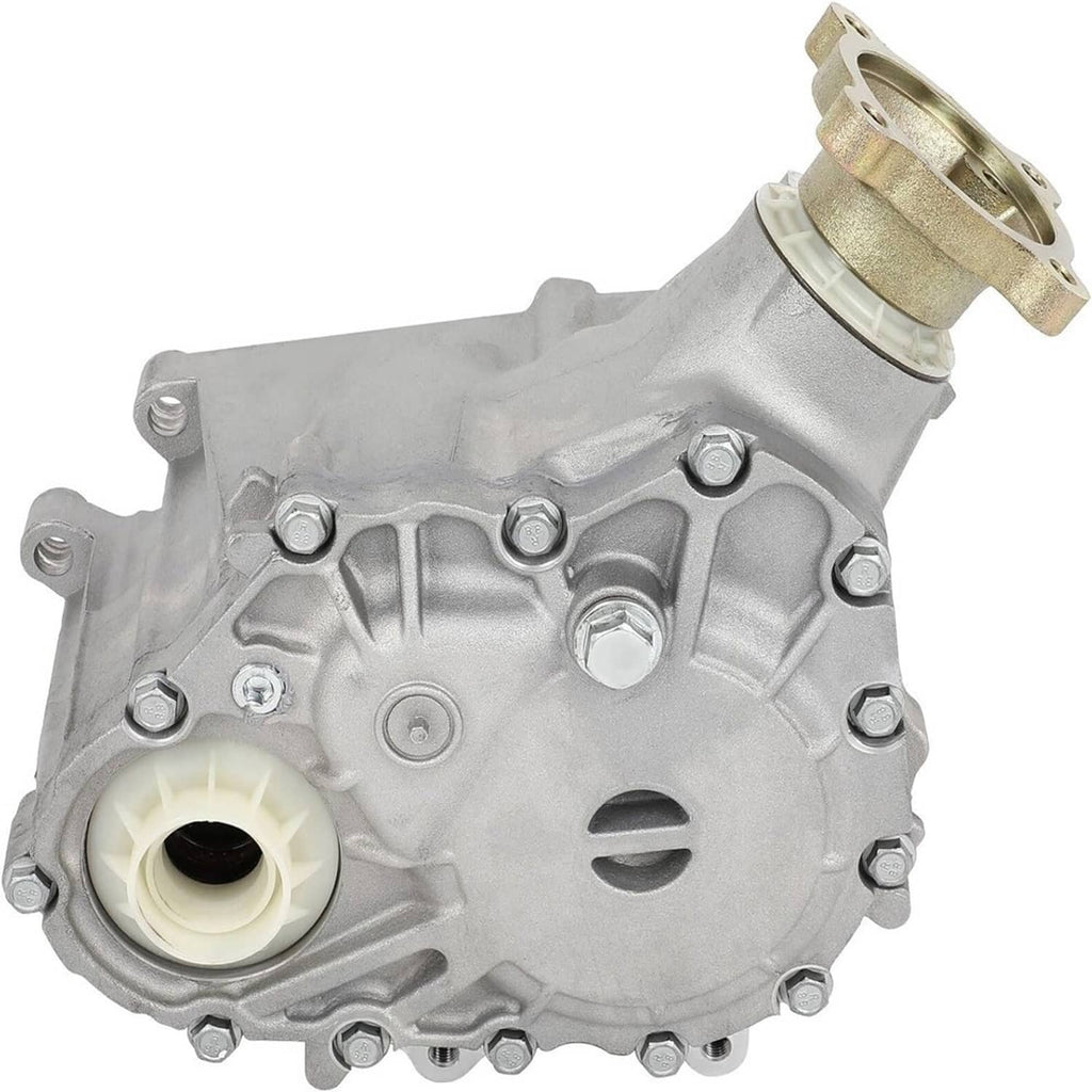 Transfer case power take-off assembly, silver unit with circular front cap and bolts