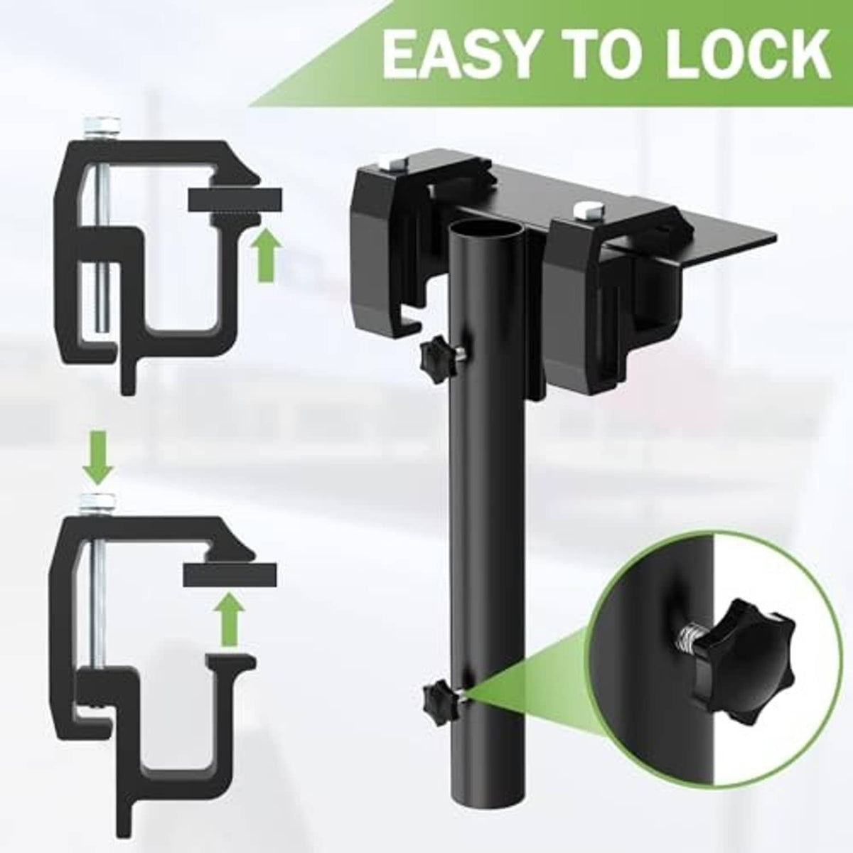 Black flag pole mount holder locking brackets for pickup bed side rail