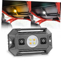 Dark gray UTV dome light with circular LED array and two power buttons