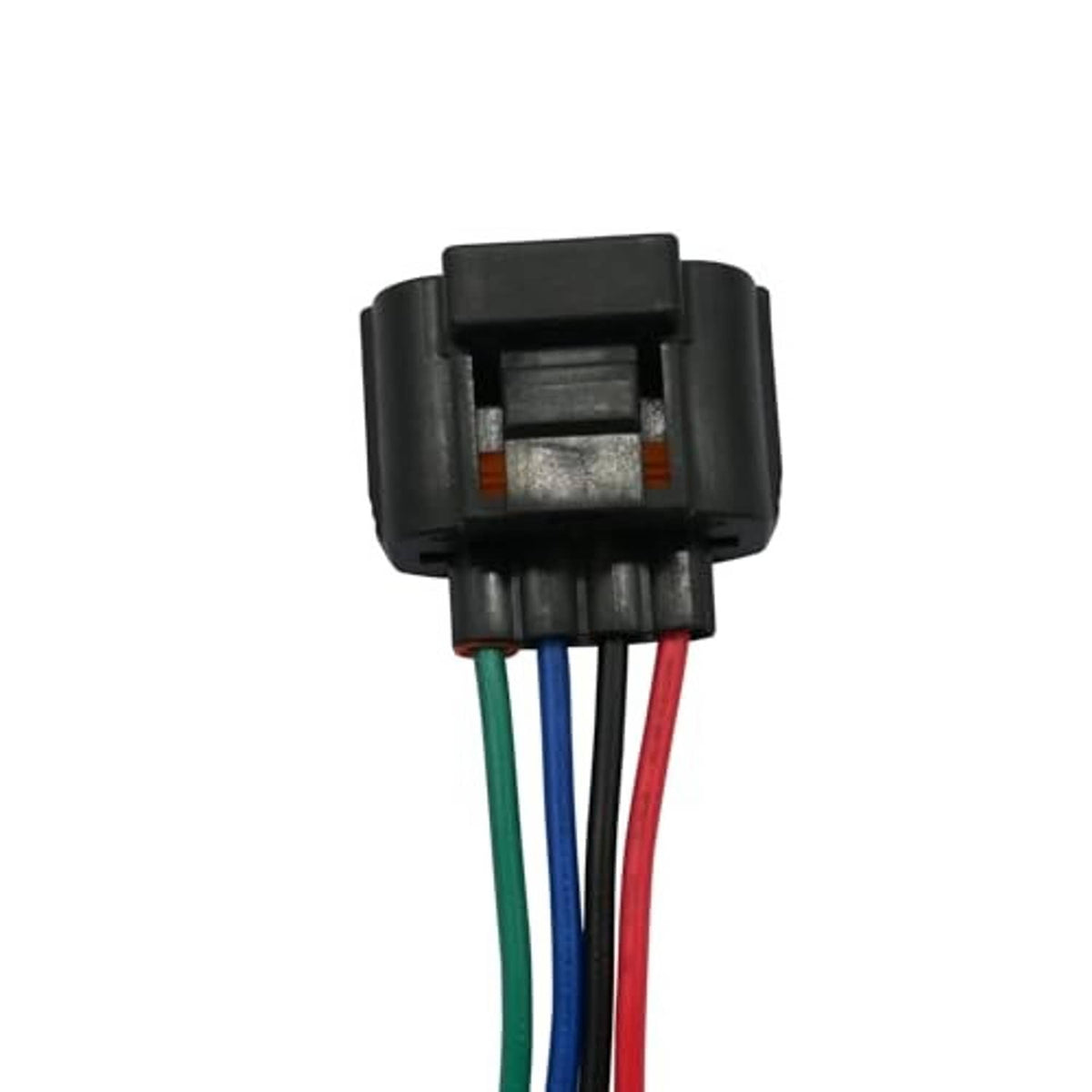 Throttle body actuator connector pigtail, black housing with red and green/blue wire leads