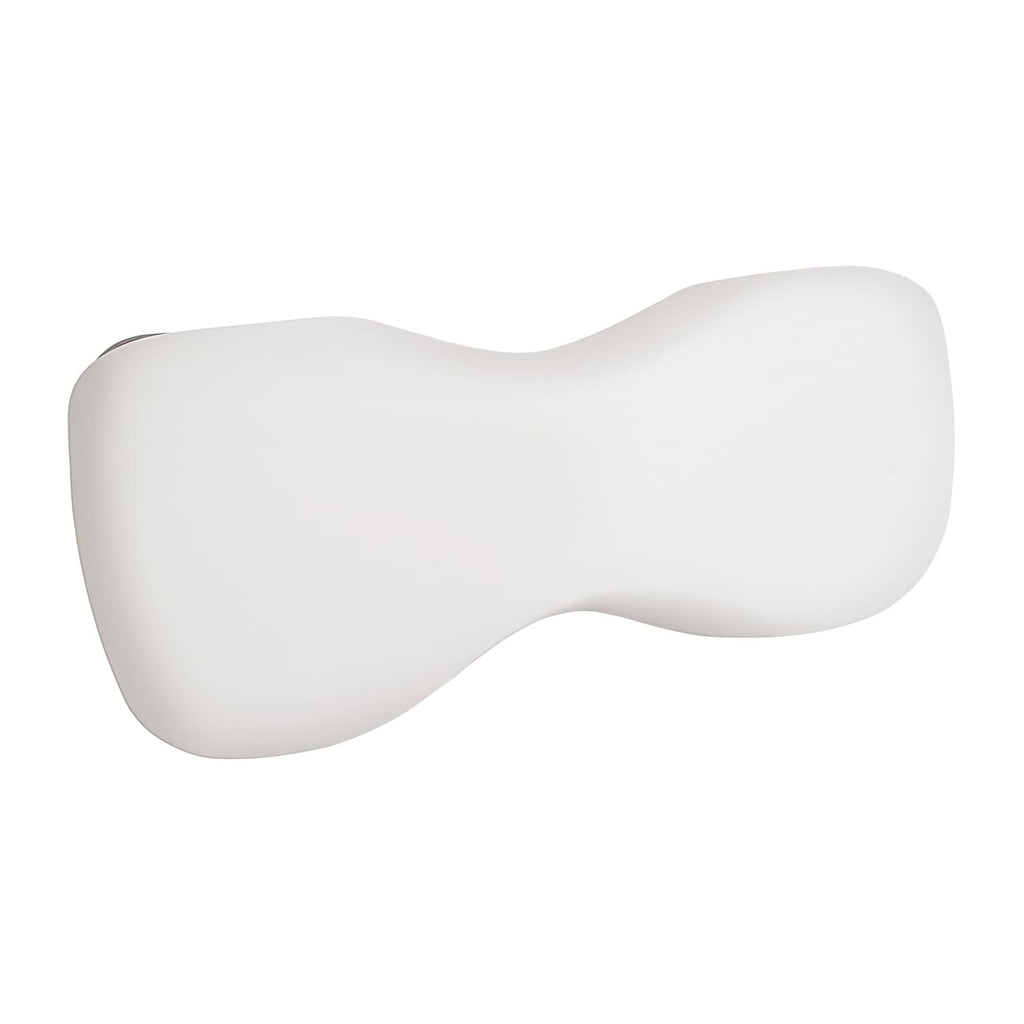 White seat backrest cushion with softly curved ends and center cutout