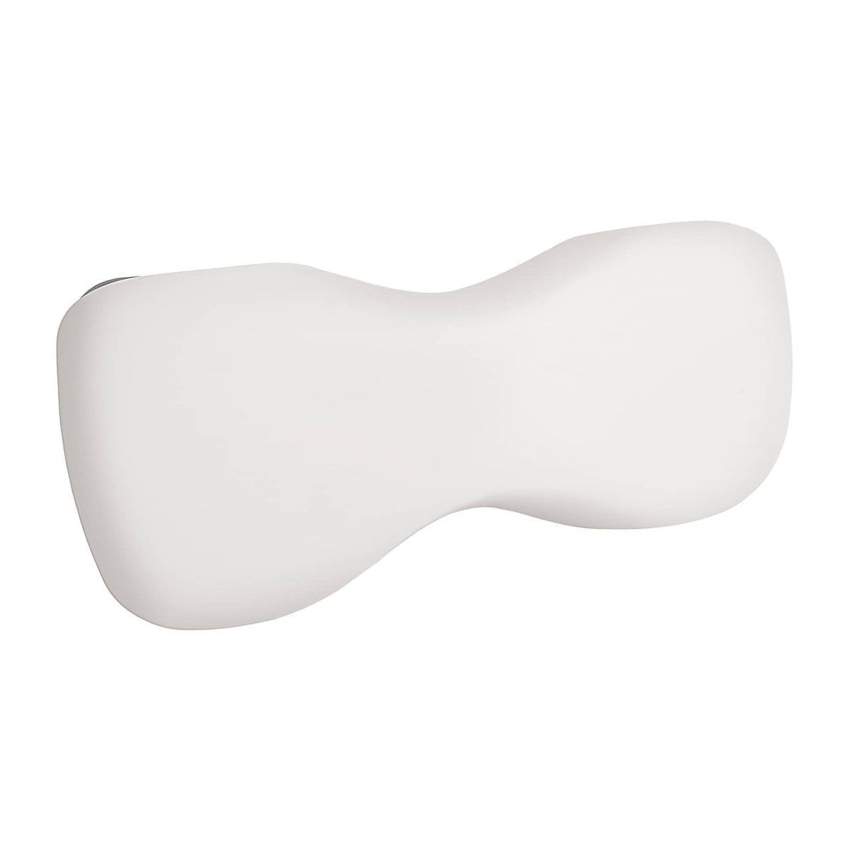 White seat backrest cushion with softly curved ends and center cutout