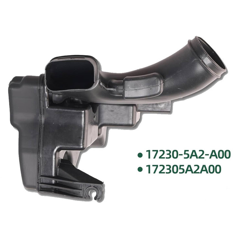 Black air intake lower resonator housing with intake tube and mounting tab