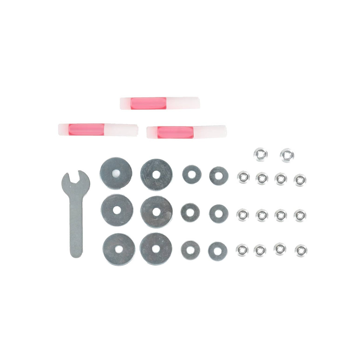 Door panel armrest handle repair hardware set: screws, washers, and clips.