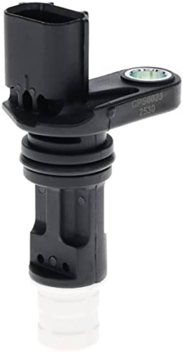 Crankshaft position sensor with black body, label markings, and metal sensing ring