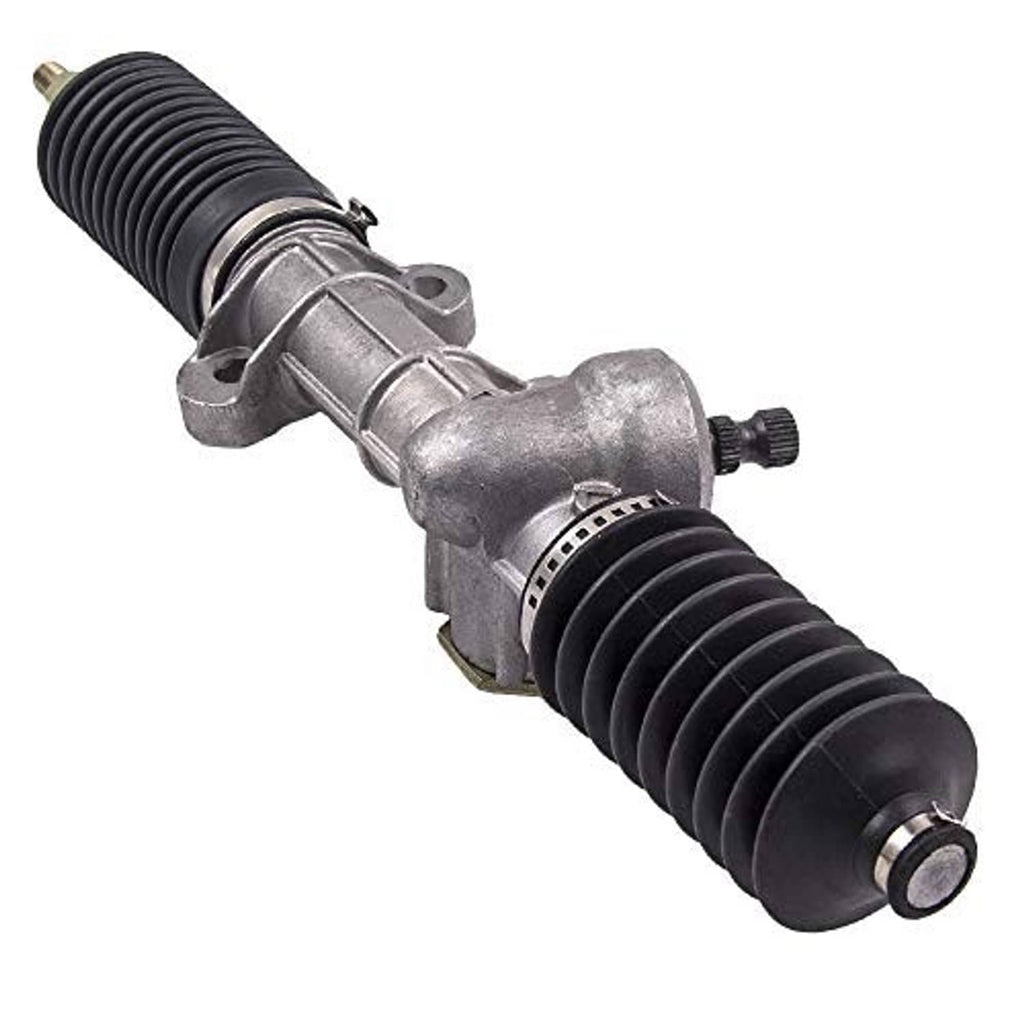 Steering gear box assembly with black corrugated boots and side adjustment knob