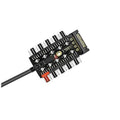 Black PC PWM fan hub PCB with SATA power cable and multiple 4-pin headers