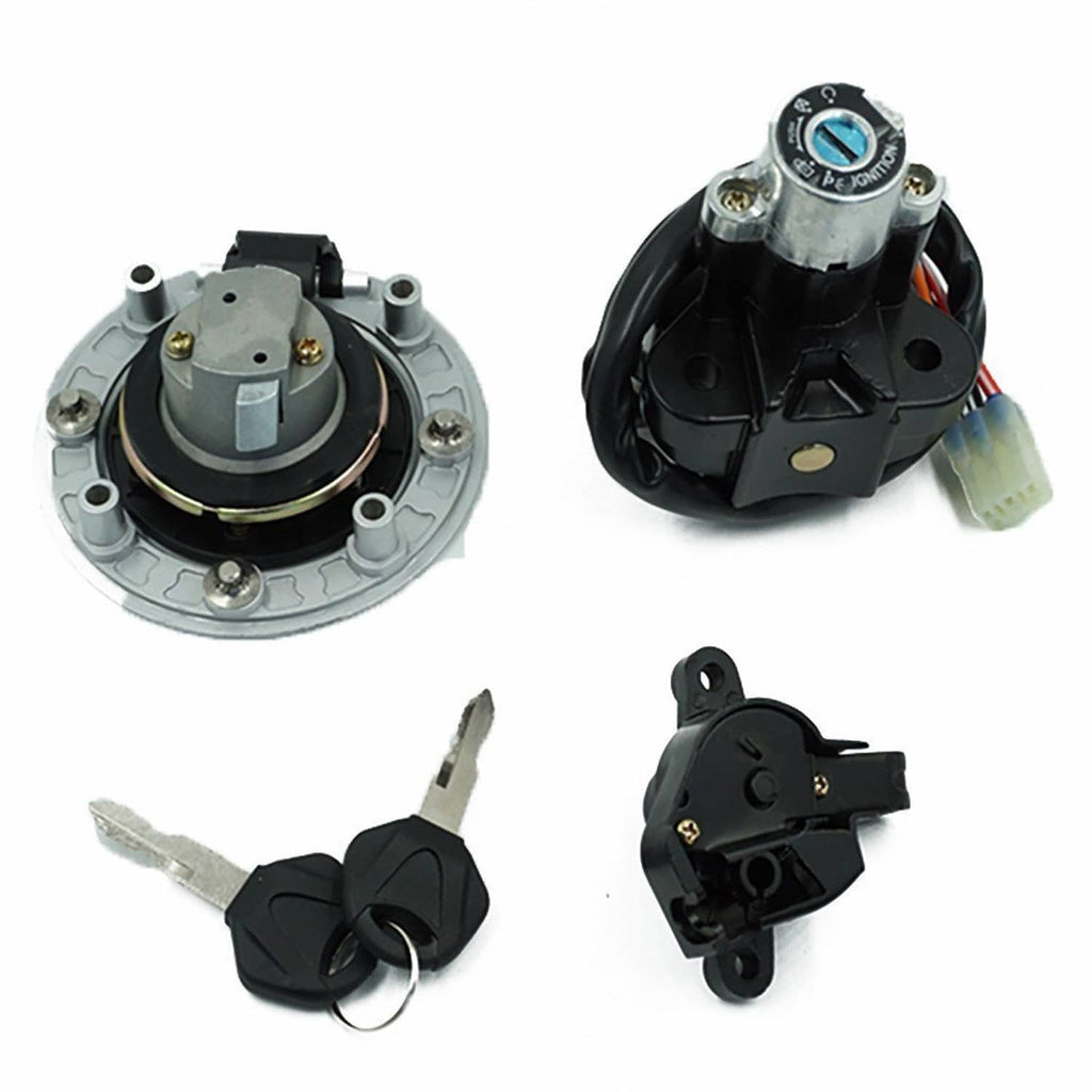 Ignition switch lock assembly with keyed cylinder, black housing and mounting flange