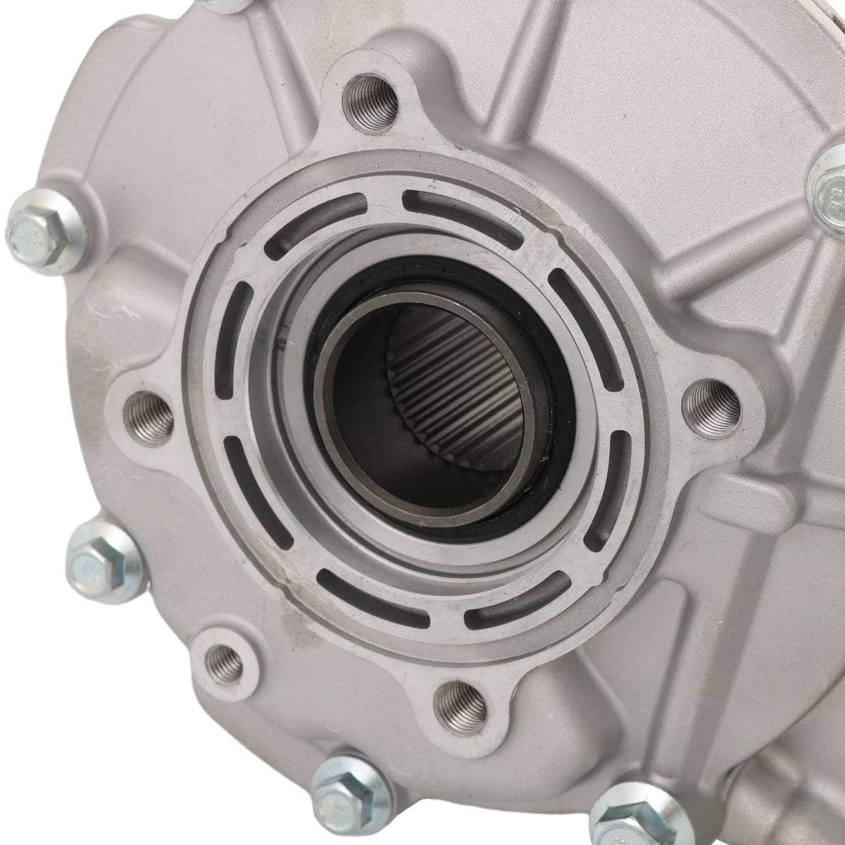 Bearing hub face with circular grooves and black inner ring