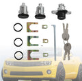 Door and hatch lock cylinder set with keys, rings, and mounting hardware pieces