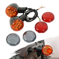 Rear LED turn signal light bracket set with two amber lenses, wiring, and extra covers